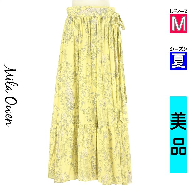 ＼お買い物マラソンP2倍／ ミラオーウェン Mila Owen ロングスカート マキシスカート レディース 夏 イエロー M ラップロングスカート 【中古】【古着】【新着】 falet-falet-10279620 ブランド古着のファレット パッケージ画像
