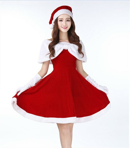 サンタ衣装　コスプレ　クリスマス衣装　クリスマスイベントの必需アイテム　サンタ衣装セット 帽子　グローブ　羽織セット　キャバクラ　ラウンジ