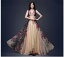 ロングドレス キャバドレス ドレス 　エレガントなフラワー柄シフォンレース重ね　美シルエットフレアーデザイン ロングドレス
