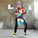 サルエルパンツ　ダンス衣装 DANCEファッション　HIPHOP系　ストリート系　インパクトあり！大きな目　柄プリントサルエルパンツ　ボトム