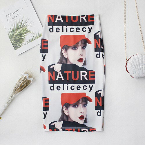 原宿系 DANCEファッション　カジュアル系　ストリート系　インパクトあり　プリントデザイン 膝丈スカート　　リゾート　カジュアル　ラウンジ　キャバクラ　ナイトワークにも