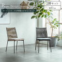 【送料無料】ダイニング チェア 2脚セット 肘付き ラウンジチェア ロープ デザイン オレフィン ロープ ブラック スチール スタイリッシュ モダン リゾート ...