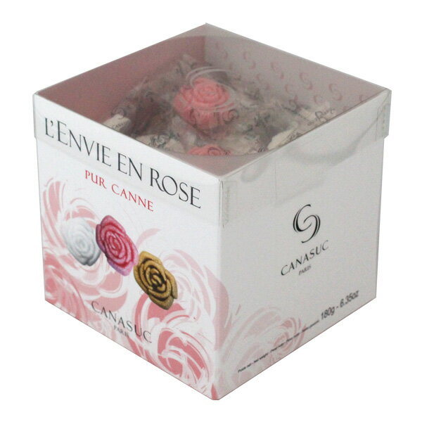 カナスック ( CANASUC ) 角砂糖 ラッピング ローズ シュガー ボックス 180g Wrapping Rose Sugar Box .