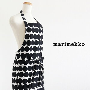 【 メール便 可 】 マリメッコ ラシィマット 大人用 エプロン / ホワイト×ブラック marimekko Rasymatto apron 【 正規販売店 】