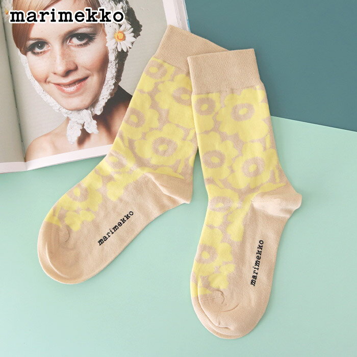 マリメッコ 靴下 レディース 【 メール便可 】 マリメッコ Kirmailla ウニッコ ソックス 靴下 / イエロー　marimekko Kirmailla Unikko Tone Socks　【 正規販売店 】【 熨斗対応不可 】