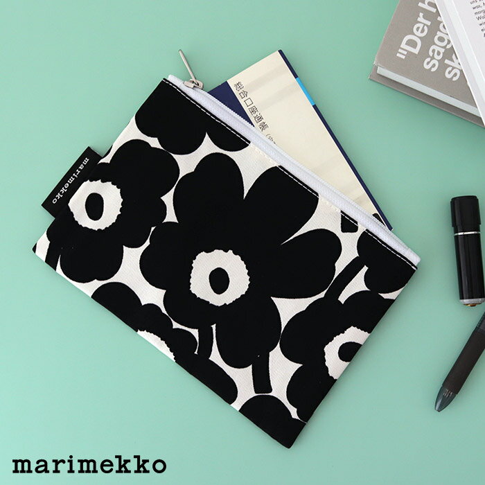 マリメッコ ペンケース 【 メール便 可 】 マリメッコ ミニ ウニッコ カイカ ポーチ / ブラック×ホワイト　marimekko Mini Unikko Kaika　【 正規販売店 】