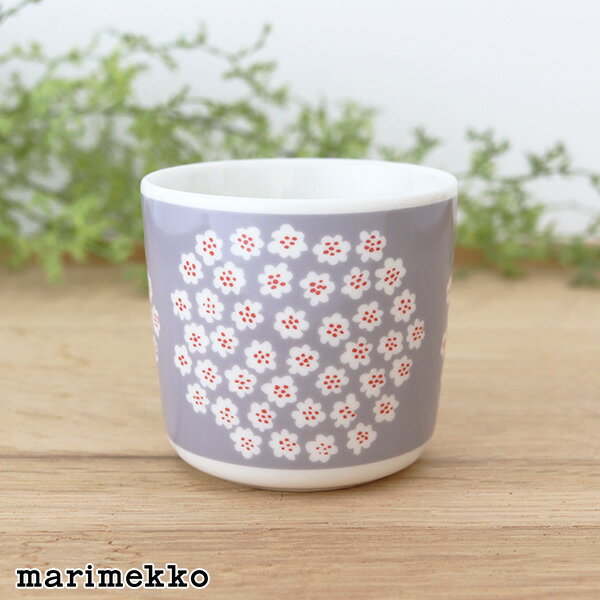 マリメッコ プケッティ ラテマグ 【 単品 】/グレー×レッド　marimekko Puketti lattemug 200ml 1pc　【 日本限定 】【 正規販売店 】