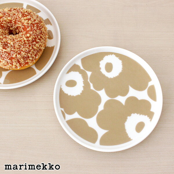 マリメッコ マリメッコ ウニッコ ミニ プレート 13.5cm / ホワイト×ベージュ　marimekko UNIKKO plate 135mm　【 正規販売店 】【 メール便不可 】