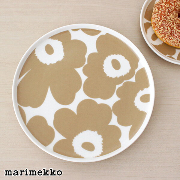 マリメッコ ウニッコ プレート 20cm / ホワイト×ベージュ　marimekko UNIKKO plate 200mm　【 正規販売店 】