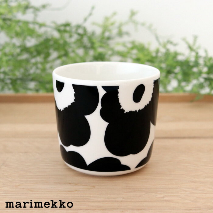 マリメッコ ウニッコ ラテマグ 200ml 【 単品 】/ ブラック×ホワイト　marimekko UNIKKO lattemug 1pc　【 正規販売店 】