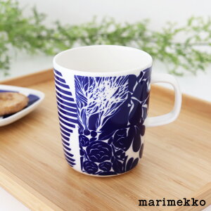 マリメッコ ルードゥット マグ 250ml / ブルー×ホワイト　marimekko Ruudut mug cup　【 正規販売店 】