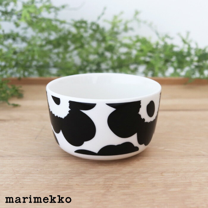 マリメッコ ウニッコ ボウル 250ml / ブラック×ホワイト　marimekko UNIKKO bowl 【 正規販売店 】