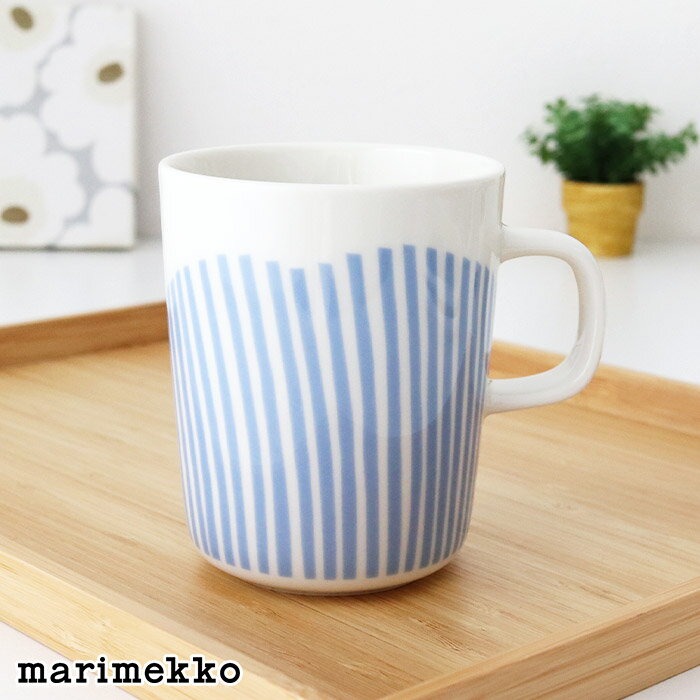 マリメッコ ウイマリ マグ 250ml / ライトブルー×ホワイト　marimekko Uimari mug cup　【 正規販売店 】【 メール便不可 】のサムネイル