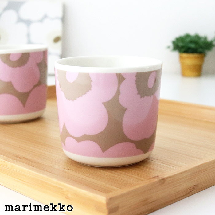 マリメッコ ウニッコ ラテマグ 200ml 【 単品 】/ ピンク×ベージュ　marimekko Unikko lattemug 1pc　【 正規販売店 】【 日本限定 】【 メール便不可 】