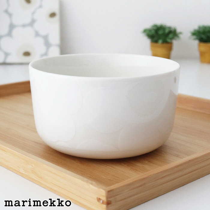 マリメッコ ウニッコ ボウル 500ml / ホワイト×ナチュラルホワイト　marimekko Unikko bowl 【 正規販売店 】【 メール便不可 】のサムネイル