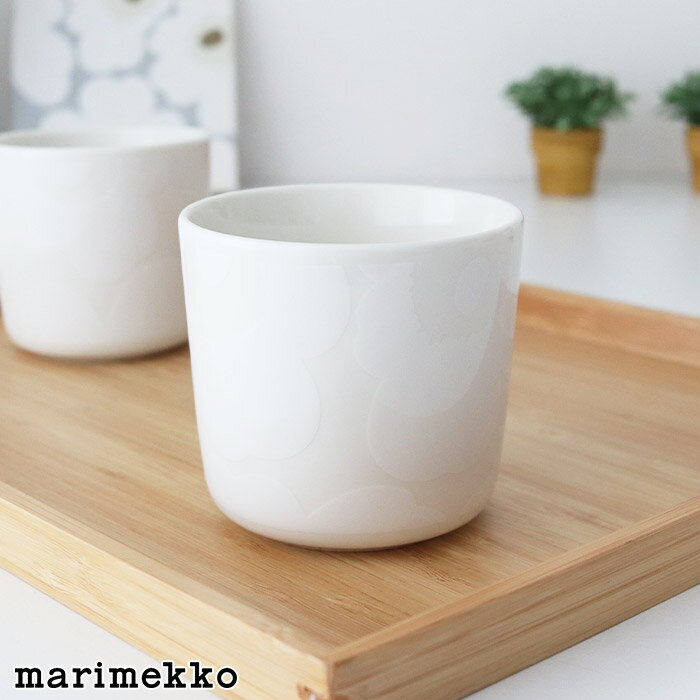 マリメッコ ウニッコ ラテマグ 200ml 【 単品 】/ ホワイト×ナチュラルホワイト　marimekko Unikko lattemug 1pc　【 正規販売店 】【 メール便不可 】のサムネイル
