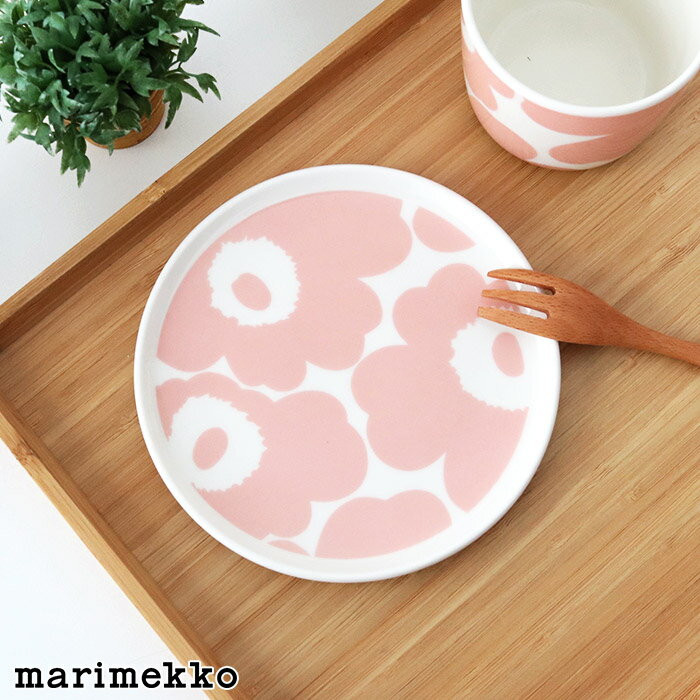 マリメッコ ウニッコ プレート 13.5cm / ピンク×ホワイト　marimekko Unikko plate 【 正規販売店 】【 日本限定 】【 メール便不可 】