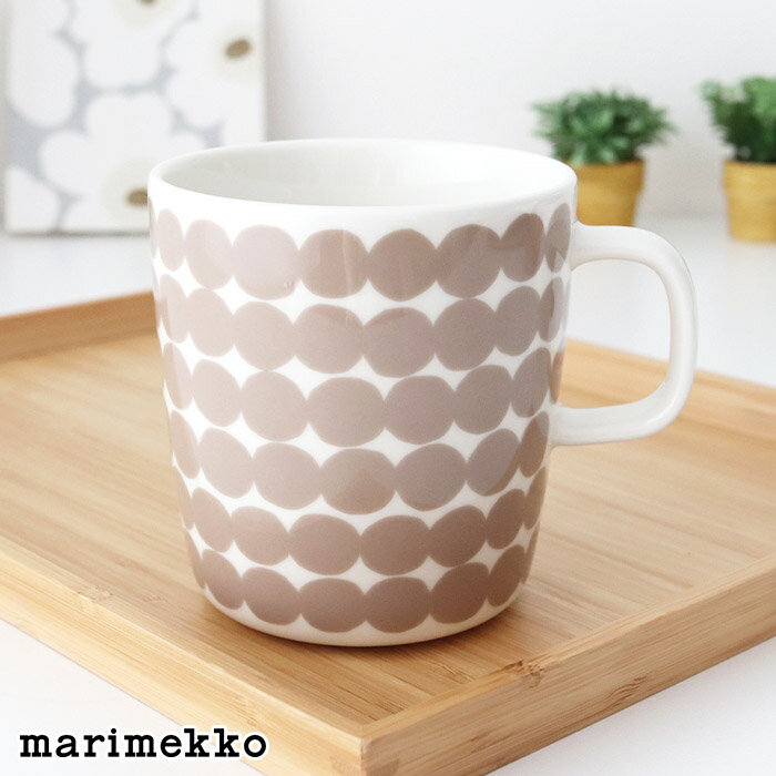 マリメッコ シイルトラプータルハ マグカップ 400ml ドット柄 / ベージュ×ホワイト　marimekko Siirtolapuutarha mug 【 正規販売店 】【 メール便不可 】のサムネイル