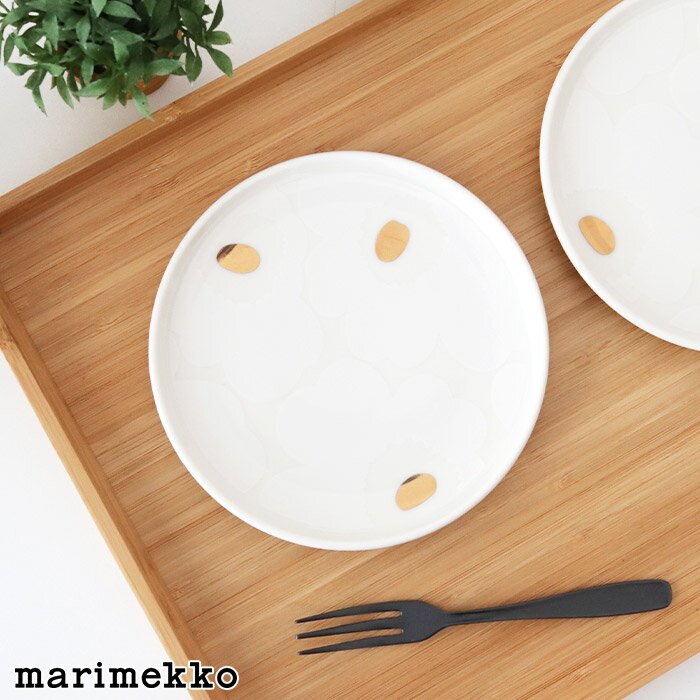 マリメッコ ウニッコ プレート 13.5cm / ゴールド×ホワイト　marimekko Unikko plate 【 正規販売店 】【 メール便不可 】のサムネイル
