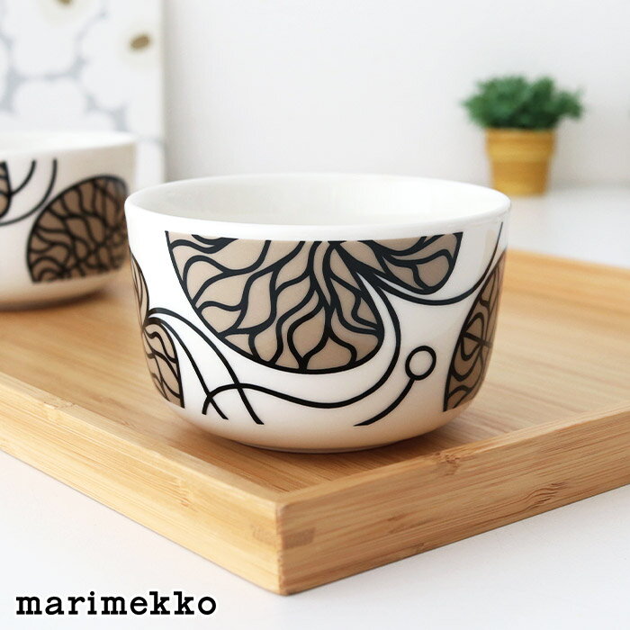 マリメッコ ボットナ ボウル 250ml / ホワイト×ベージュ　marimekko Bottna bowl 【 正規販売店 】【 メール便不可 】のサムネイル