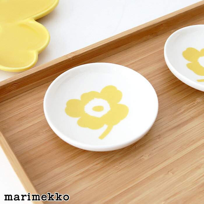 マリメッコ ウニッコ プレート 8.5cm / スプリングイエロー×ホワイト　marimekko Unikko plate 【 正規販売店 】【 メール便不可 】のサムネイル