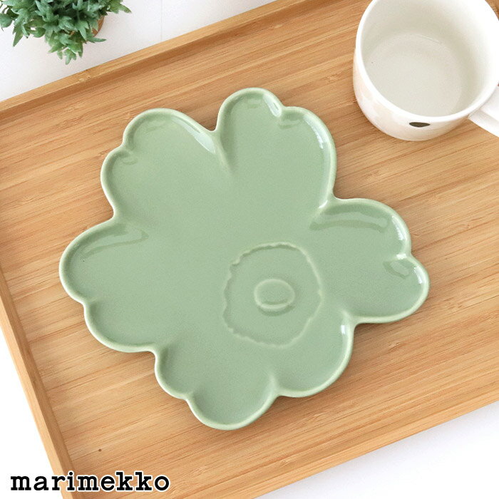 マリメッコ ウニッコ 60周年 プレート / セージ　marimekko Unikko 60th plate 【 正規販売店 】【 メール便不可 】のサムネイル