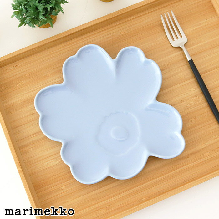 マリメッコ ウニッコ シェイプ プレート 20cm / ライトブルー　marimekko Unikko Shape plate 【 正規販売店 】【 メール便不可 】のサムネイル
