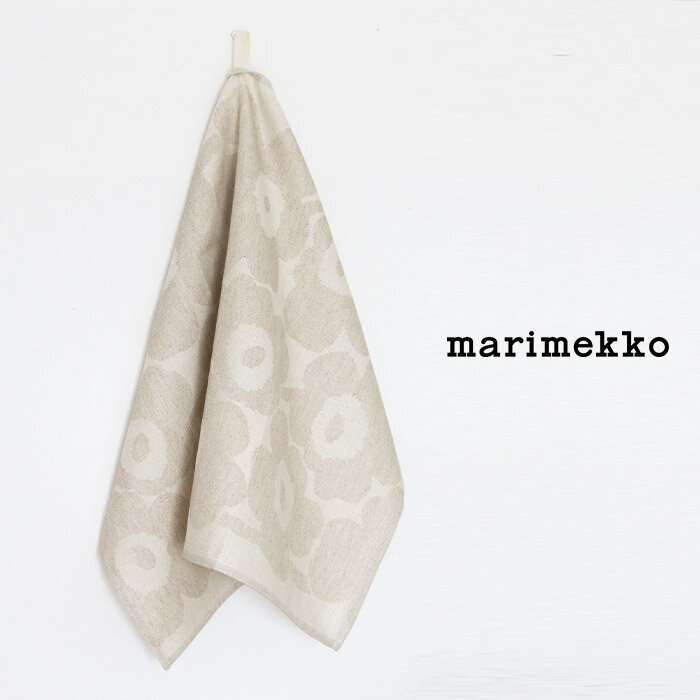 【 メール便 可 】 マリメッコ ピエニ ウニッコ キッチンタオル ティータオル 1枚 / ホワイト×ベージュ　marimekko Pieni Unikko Kitchen towel 1pc 【 正規販売店 】