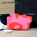 マリメッコ 【 メール便 5枚まで 可 】 マリメッコ ウニッコ ミニタオル 25×25cm / レッド×ピンク　marimekko Unikko mini towel 【 正規販売店 】