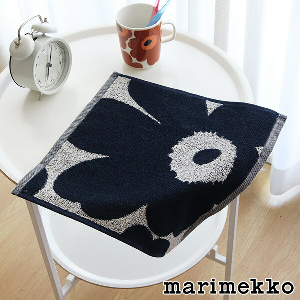 マリメッコ 【 メール便 3枚まで 可 】 マリメッコ ウニッコ ミニタオル 30×30cm / コットン×ダークブルー　marimekko UNIKKO mini towel 【 正規販売店 】