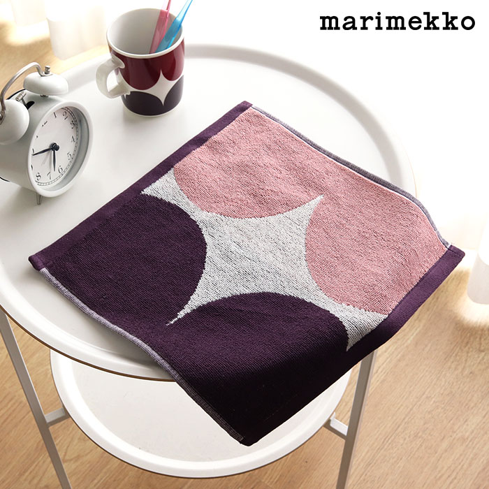 【 メール便3枚まで可 】 マリメッコ ハルカ ミニタオル 30×30cm / パウダー×ワインレッド　marimekko Harka mini towel 【 正規販売店 】