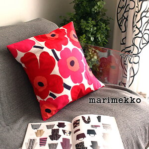 【 メール便 可 】 マリメッコ marimekko クッション カバー 45×45cm PIENI UNIKKO ピエニ ウニッコ / ホワイト×レッド ( 中綿なし ) 【 正規販売店 】