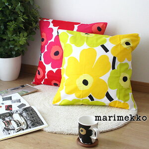 【 メール便 可 】 マリメッコ marimekko クッション カバー 45×45cm PIENI UNIKKO ピエニ ウニッコ / ホワイト×イエロー ( 中綿なし ) 【 正規販売店 】