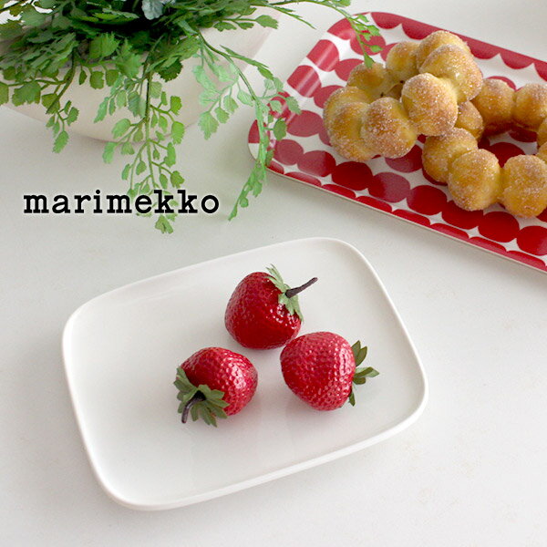 マリメッコ ( marimekko ) OIVA PLATE オイヴァ スクエア プレート 15cm×12cm / ホワイト　【 正規販売店 】