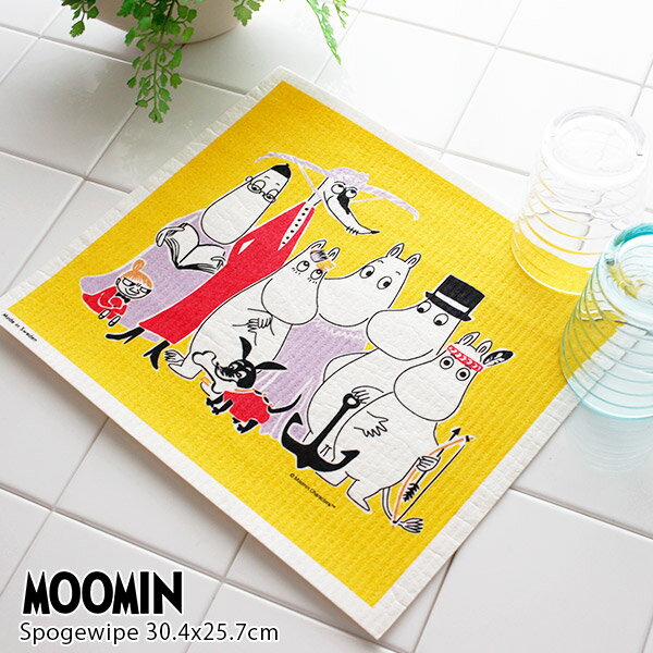 【 メール便 5枚まで可 】 e. スポンジワイプ Lサイズ 水切りマット 二つ折り / MOOMIN ( ムーミン ）300×260(mm) / 全4種　エコンフォートハウス 【 正規販売店 】