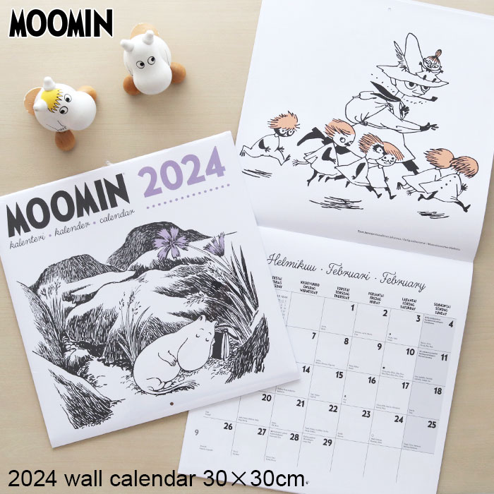 ムーミン カレンダー 2024年 壁掛けタイプ 30×30cm プティンキ MOOMIN PUTINKI 【 正規販売店 】【 メール便不可 】