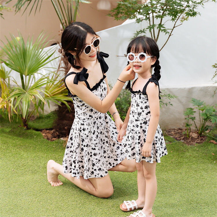 親子ペア 水着 女の子 3点セット メッシュカバー 日焼け防止 紫外線対策 水着 上下 ママ水着 体型カバー 小学生 中学生 水着 子供用 海 ビーチウエア 温泉 水遊び プールのサムネイル