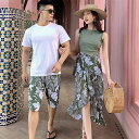 ペア 水着 カップル 体型カバー タンキニ 女性 3点セット セパレート 女の子 ショーツ付き メンズ サーフパンツ ハーフパンツ 海 ビーチウエア 温泉 水遊び プール