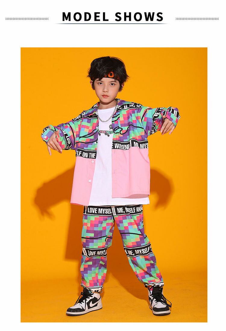 キッズダンス衣装 セットアップ ジャージ チェック柄 b系 子供服 単品orセット ヒップホップ 女の子 男の子 パーカー K-POP ジャズ HIPHOP ストリート 原宿系 ダンス イベント 発表会 110-180cm 3