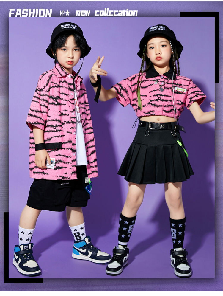 キッズダンス 衣装 ヒップホップ ダンス衣装 女の子 男の子スカート シャツ ショーツパンツ 子供服 ファッション ステージ衣装 ダンス衣装 tシャツ セットアップ 体操服 応援団 チアガール ステージ衣装 練習着 団体服 韓国子供服 k-pop 110-180cm 2