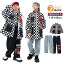 子供服 ヒップホップ ジャケット チェック柄 トップス キッズ ダンス セットアップ 黒パンツ デニムパンツ ユニセックス ヒップホップ b系 ストリート ダンスウェア hiphop 発表会 110 120 130 140 150 160 170 180