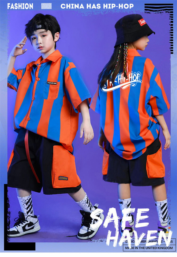 【2点セット】キッズダンス ダンス衣装 セットアップ セットアップ k-pop 子供服 ヒップホップ Tシャツ ショートパンツ 女の子 男の子 演出服 キッズ ダンスウェア ジュニア ダンス 衣装 キッズ jazz 110-180