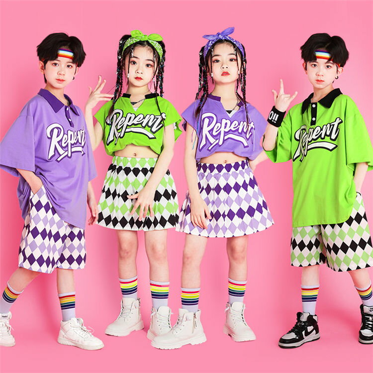 キッズ ダンス衣装 子供服 HIPHOP スカート セットアップ ヒップホップ tシャツ パンツ 男