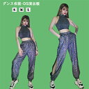 ダンス衣装 大人 セットアップ セクシー 夜店 DS演出服 スパンコール ジャッ パンツ ジャズダンス レディース スポーツウェア 2点セット ヘソ出し DJ ...
