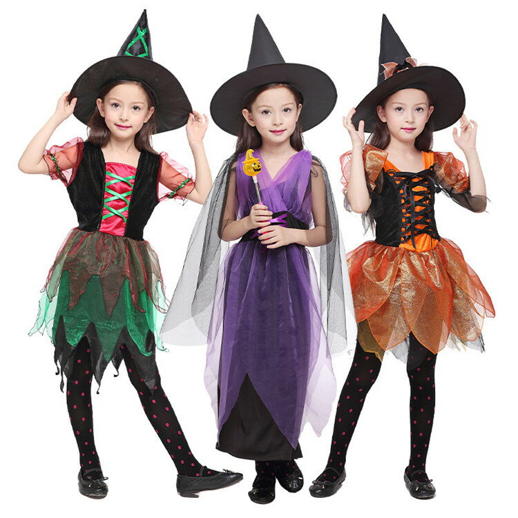 ハロウィン 衣装 子供 女の子 魔女 ハロウイン 仮装 キッズ コスプレ ワンピース 子供 女の子 姫系 パーティー 仮装 キッズ 変装 魔法使い ハロウィン キッズ 子どもドレス 悪魔 cosplay コスチューム キッズ 子供 ワンピ ウィッチ ハロウィーンのサムネイル