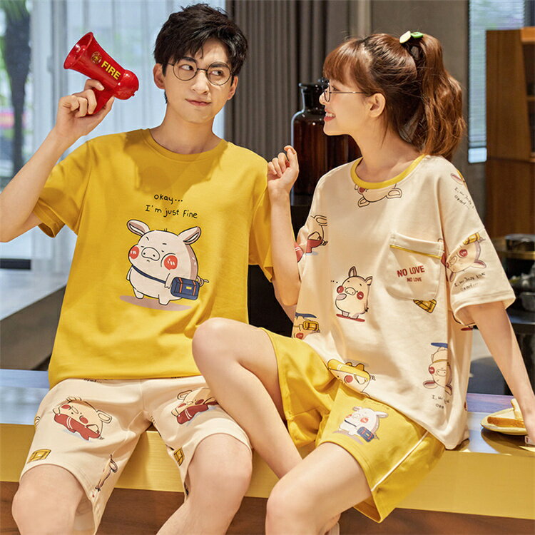 【男女セット】ペアパジャマ レディース おしゃれ 夏 半袖 短パンツセット ペア パジャマ カップル メンズ パジャマ 半袖 カップルパジャマ 夏 メンズ 寝間着 寝巻き ペア ルームウェア 結婚祝い ギフト プレゼント ペアルック カップル パジャマ お揃い 上下セット ギフト