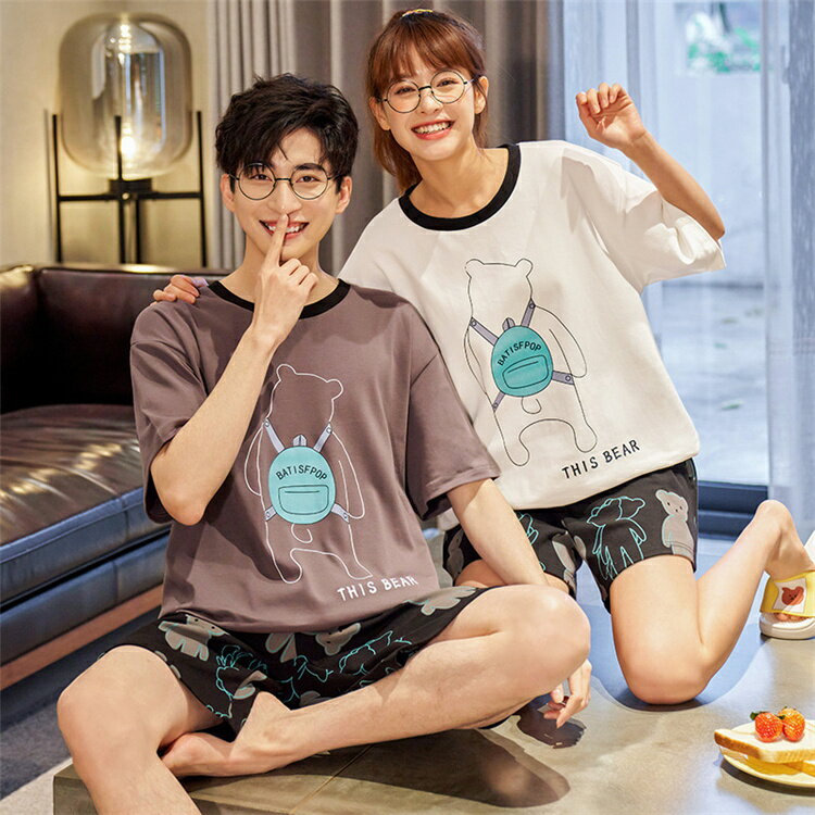 【男女セット】ペアパジャマ おしゃれ 夏 半袖 短パンツセット ペア レディース パジャマ カップル メンズ パジャマ 半袖 カップルパジャマ 夏 メンズ 寝間着 寝巻き ペア ルームウェア 結婚祝い ギフト プレゼント ペアルック カップル パジャマ お揃い 上下セット ギフト