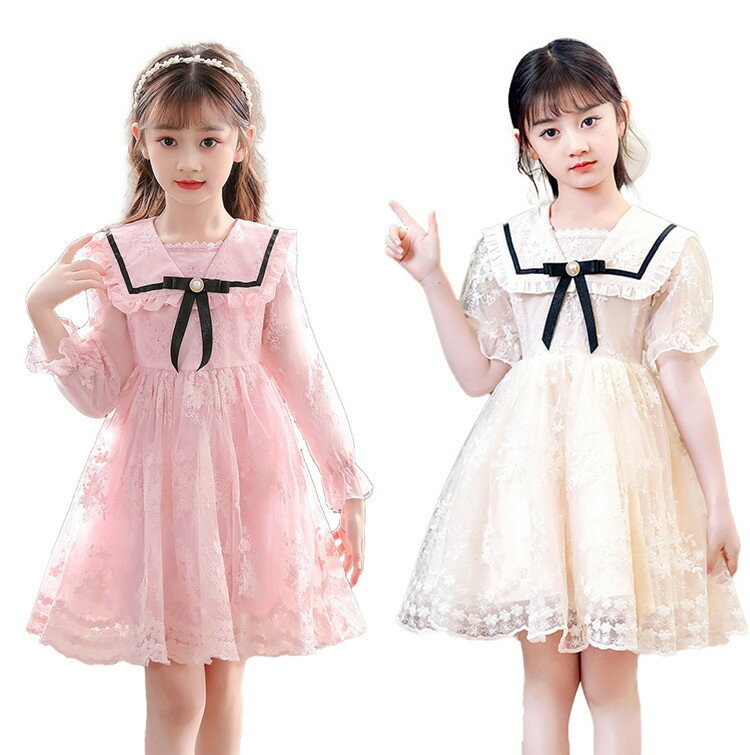 楽天FameFactキッズドレス 膝丈 姫系 可愛い カジュアル オシャレ 子供ドレス ワンピース レース 女の子 ドレス ワンピース 入学式 子供 ドレス 女の子 ミモレ プリンセスドレス レース ジュニア キッズ 卒園式 フォーマル ワンピース 韓国子供服 ドレス 七五三110/120/130/140/150/160