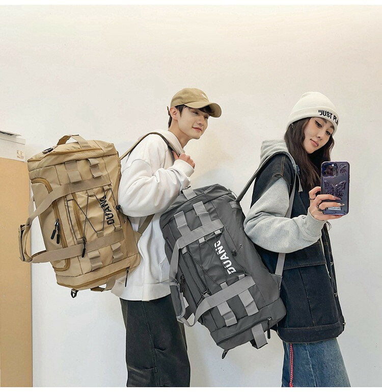 4色展開 ダッフルバッグ ポストンバッグ スポーツ 大容量 リュック バッグパック ボックス 男女兼用 女性 男性 36L バッグ 高校生 大学生 通学 運動 体育館 オシャレ アウトドア 防災 地震対策 キャンプ 大きめ 人気 防水 靴収納 収納力 便利 軽い 旅行 軽量 fame-fact-10009856 FameFact サンプル画像3