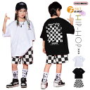 キッズダンス衣装 セットアップ 男の子 女の子 ダンス衣装 Tシャツ+ショートパンツ チェック柄 2点セット 半袖 ヒップホップ チアガール 子供服 スポーツウェア 派手 ストリート 原宿系 レッスン レディース メンズ DANCE ダンスウェア hiphop 110-180